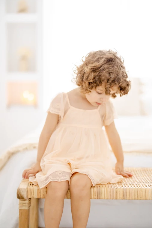 robe rose enfant gris marron